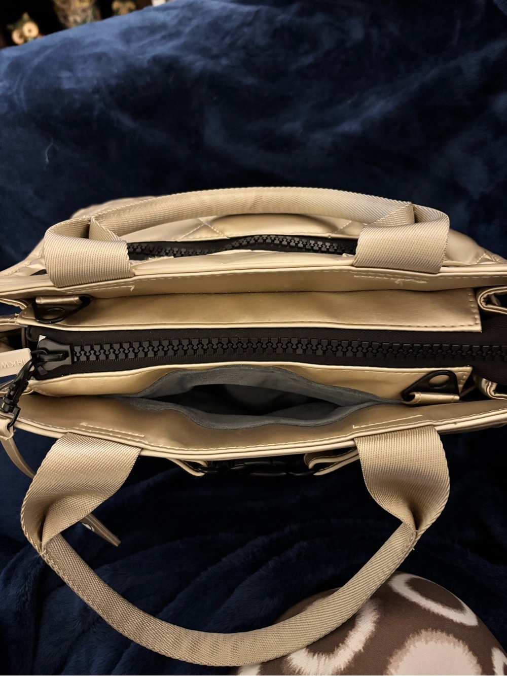 Shawn Killinger x IHKWIP Superstar Satchel Champagne Metallic Quilted Tote Bag - Picture 13 of 13